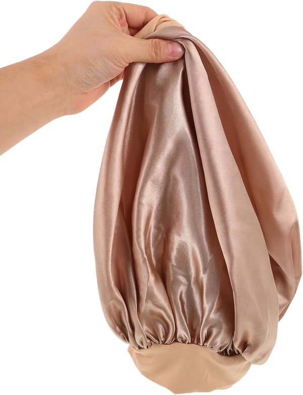 2 st kvinnor satin nattmössa hårinpackning elastisk stor för lockigt hår sovmössa kvinnor täcker