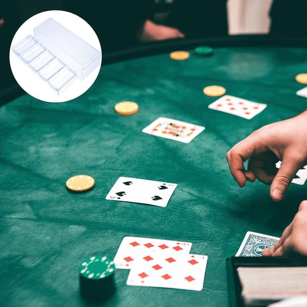 Mahjong Chips Opbevaringsboks med låg, Ps Materiale Organizer Etui til 100 Stykker