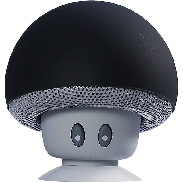 Mushroom Mini trådlösa bärbara Bluetooth 4.1-högtalare med mikrofon för smartphones (svart)