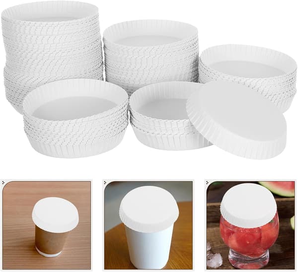 100 st engångspappersmuggslock stapelbara varma mugglock för kaffe och te kompakt design