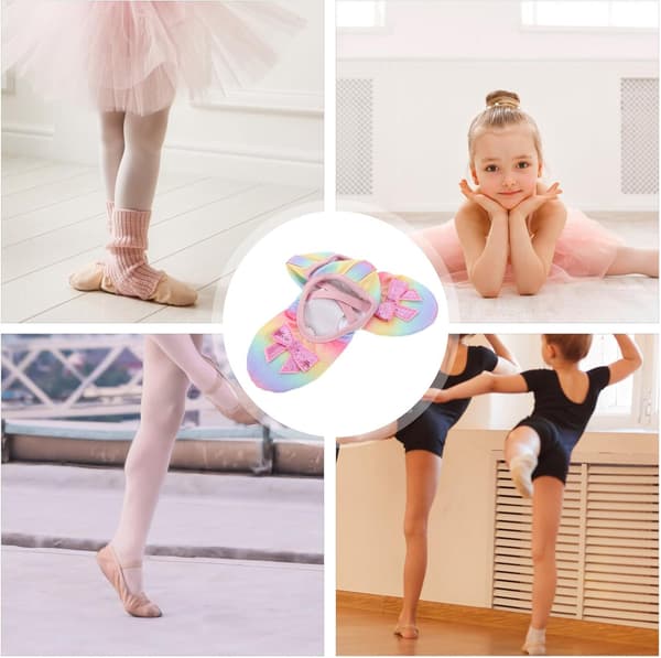 Balletsko Bløde Split Sål Danseøvelsessko Slip-On Iridescent Balletflade
