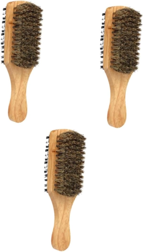 3st Borstskäggborste Dubbelsidig Styling Maker Bärbar Skäggvård för Män Borst