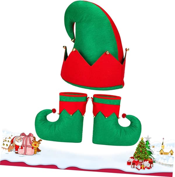 3 st julhattskor för fest Cosplay-dräkt Tomteskor Stil Hattdräkt för bal Tomte