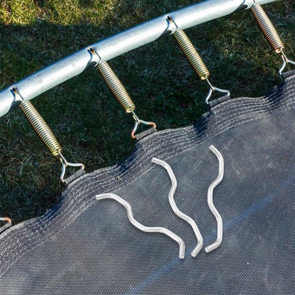 10 stk. galvaniserede stål trampolinforbindere med krogtrådsstangsæt