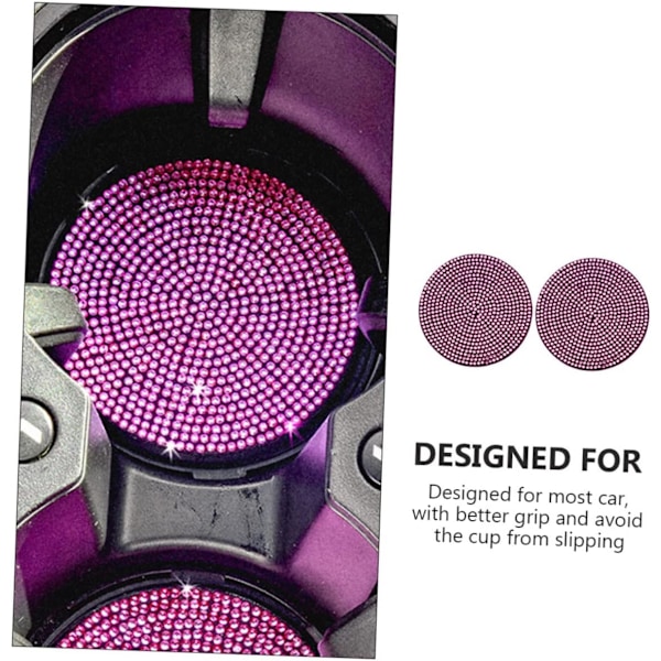 2 stk. Bil Kop Underlag Skridsikre Køretøjsunderlag Rhinestones Pvc Materiale Let at Rengøre