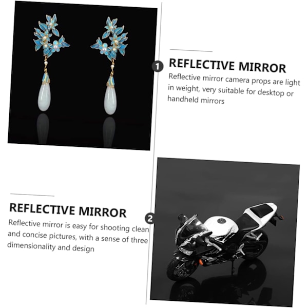Produktfotografering Rekvisitter 4 stk Akryl Speilplate Foto Rekvisitter Refleksjonsplate 10x10cm Svart Smykker