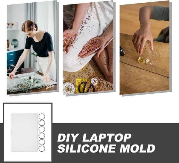 DIY B5 Ringbind Omslag Silikoneform Spejlfinish til Notesblok Fleksibelt Epoxy Håndværk Form Sæt