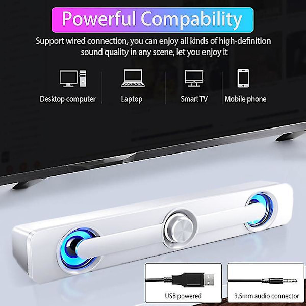LED Bluetooth-högtalare Soundbar för TV, Dator