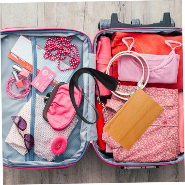 2 stk. justerbar nylonrem til crossbody tasker, bred taskerem med clips