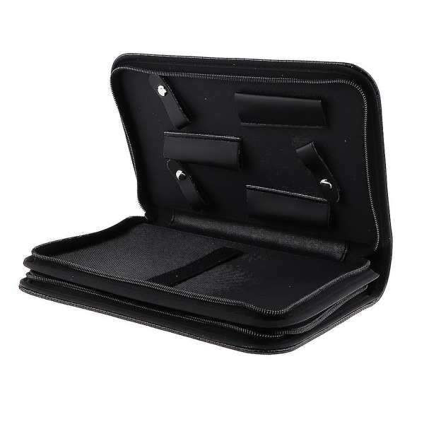 Blødt Læder Hår Saks Sække Skær Case Hår Styling Kam Pung Holster Sort