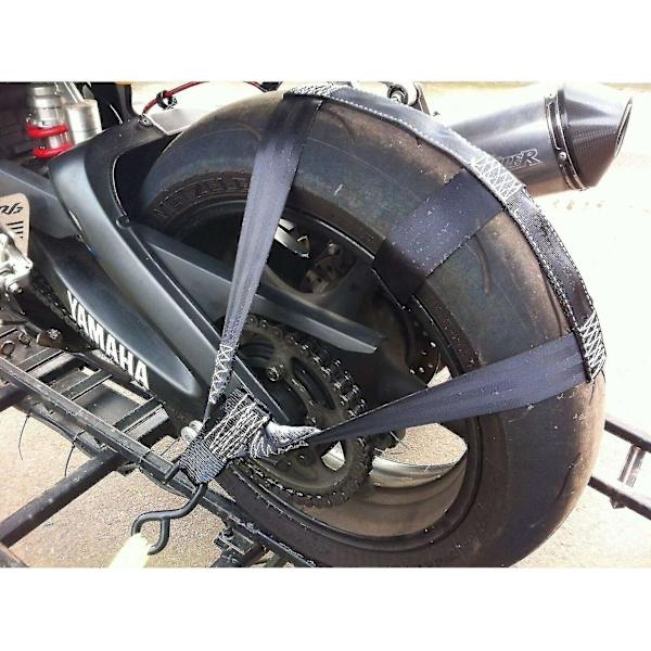 2x Universal ATV Motorcykel Transport Spændebånd Polyester Motorcykel Baghjul Fastgørelse