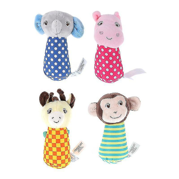 4 kpl Eläinmallisia Rattailuja Kelloja Piirretty Vauvan Tarttuma Levollinen Leikki