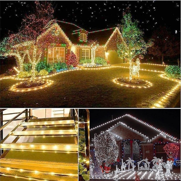 LED-repgarner utomhus jul regnbåge rörlampor