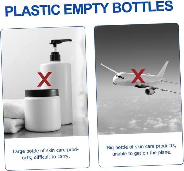 36 st tomma plastflaskor med lock Resetoalettbehållare för vätskor, schampo, krämer