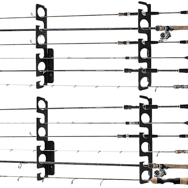 Fiskestavhengere for Garasje, Metall, Avtakbare, Holder 12 Stang, Fiskestavhengere Vegg Tak Stangstativ Veggmontert Oppbevaringsstativ