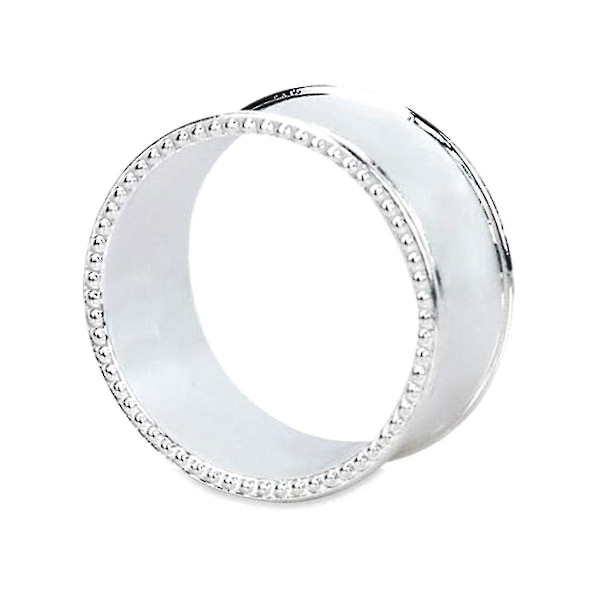 12 st Silver Drumformade Pärl-Sido Servett Ringar Delikat Servett Spännen