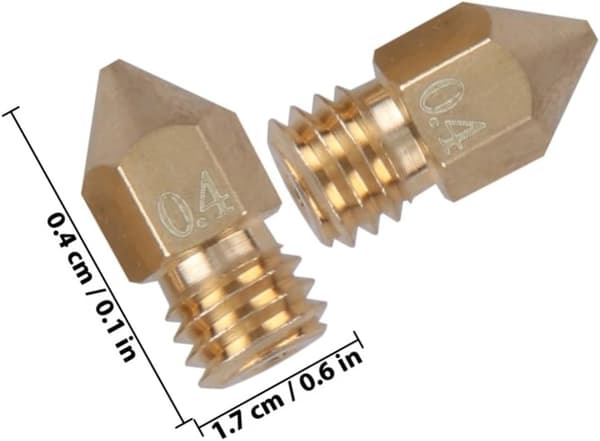 20 stk. messingekstruderdyse Mk8 3D-printertilbehør 1,75 mm 0,4 mm