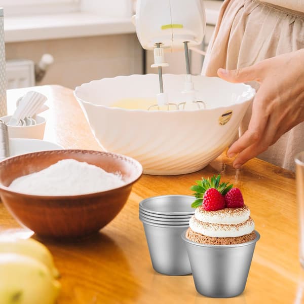 8 stk Cupcakeform Puddingformer Kakeformer for baking 3 tommer Aluminiumslegering Non-Stick Form Kaker Baking Hjemmebruk