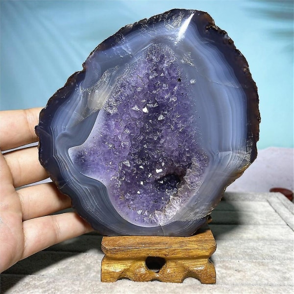 Ametist Natursten Kristall Healing Geode Druzy Gems