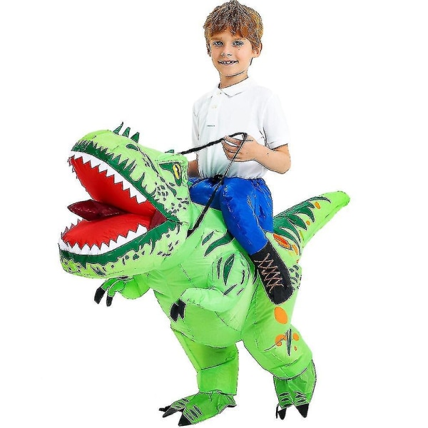 Kids T-rex oppblåsbar kostyme Anime Purim-drakt for gutter, jenter