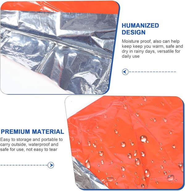 Nødorange regnponcho til voksne med reflekterende striber