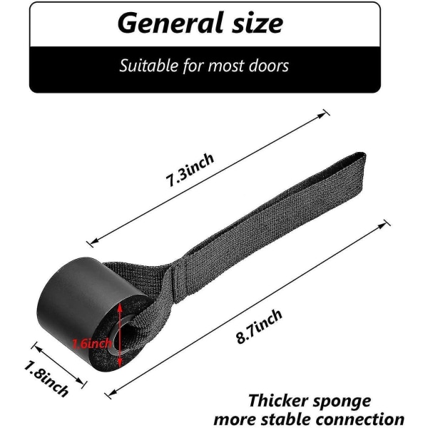 Dörrmotståndsband Kabeldörr Skum Träningsträningsrem över dörren för fitness(4 delar, svart)