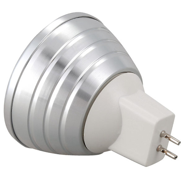 MR16 3W Fargeskiftende RGB LED Spotlys Pære Fjernkontroll 12V