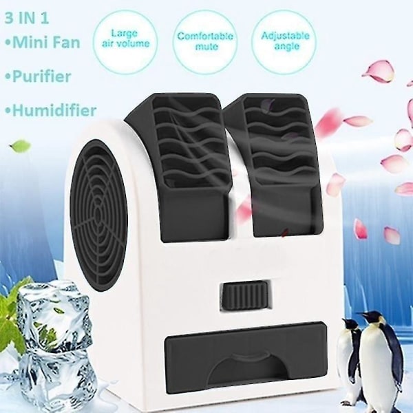 Mini klimaanlegg 3 i 1 vifte luftfukter Purifier Cooler