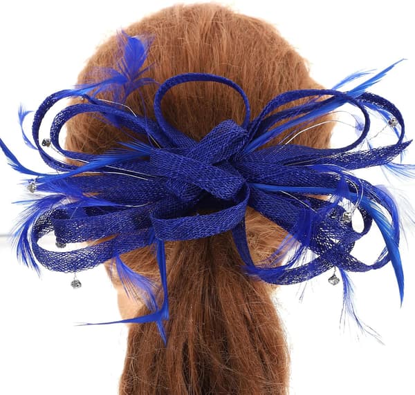 Fascinator Hårtilbehør Pandebånd med Blomstret Netdesign til Teselskab og Bryllupsbegivenheder Kvinder Blå