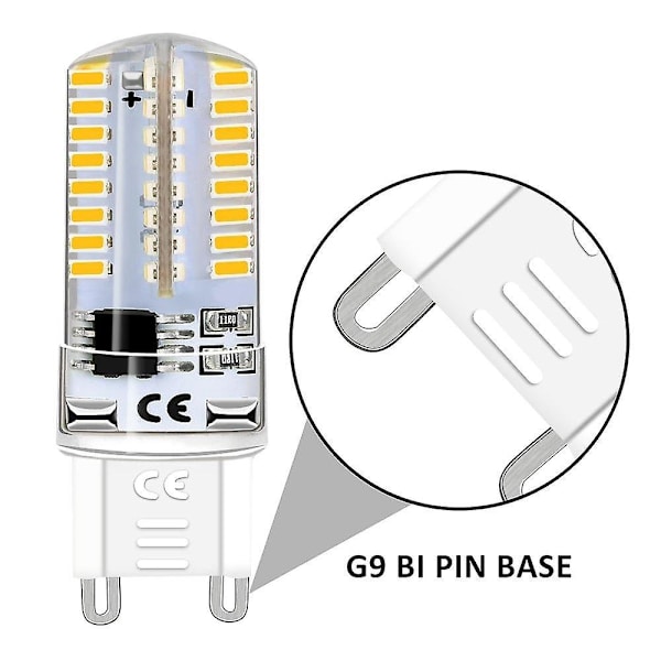 6 kpl G9 LED-lamput 3W 250lm 64LED:tä, himmennettäviä