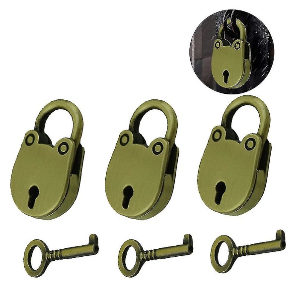 Riippulukot Mini Key Locks Vintage Padlock Mini Bear Lukot Pieni käsilaukku