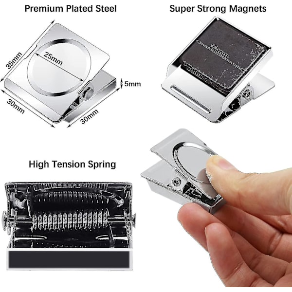Magneettiset klipit Vahvat jääkaapin magneettiset koukkuklipit Täydelliset magneettiset klipit