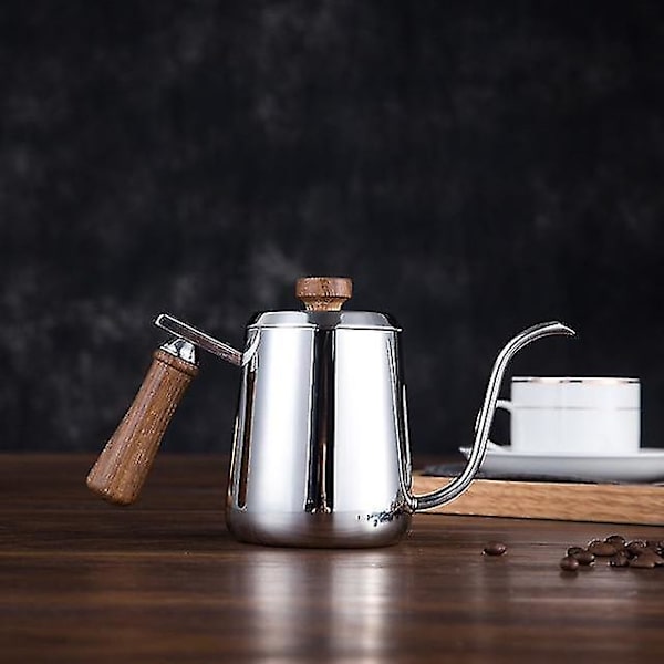350ml Kaffe- og Te-kanne i Stål, Hell-over-kanne med Lopp