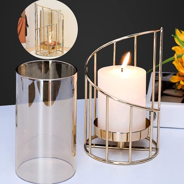 Ljusstake, Ljus Te Ljus Guld Bordlampa Ljusstake