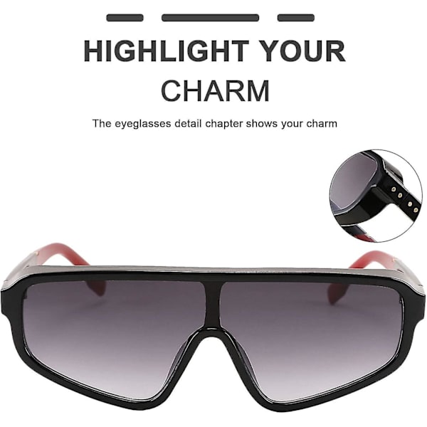 Retro En-delte Aviator Firkantede Solbriller Sport Siamese Shades Briller For Menn Kvinner B2722