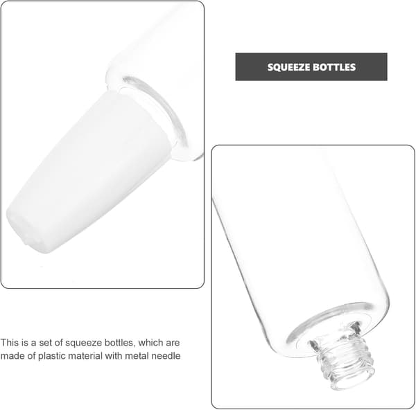 10 st 30 ml hantverkslimflaskor med fin nålspets, plastflaskor med klämmapplikator