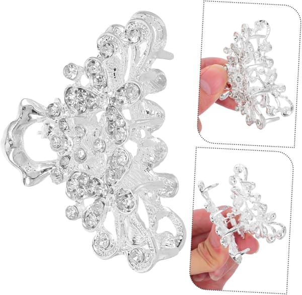 Glitrende Rhinestone Hårklemme: Mini Glitter Hårklemme - Elegante Blomsterformede Tilbehør