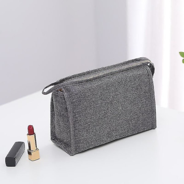 Salkku Style Grey Velvet Cosmetic Bag Travel Wash