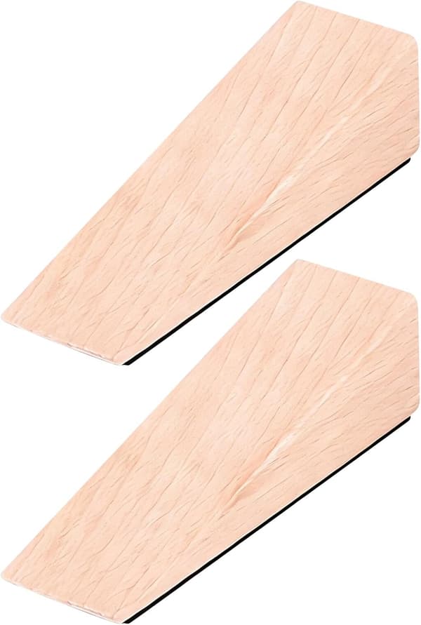 Dörrstoppskilar med rustik, dekorativ design i trä, 2 st