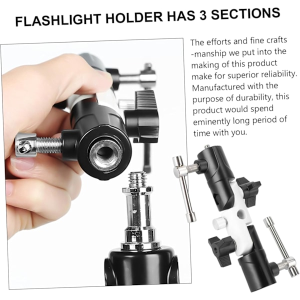Justerbar U-formet lommelygteholder Sektionslys Stativ Aluminium Legering Fotograferingstilbehør