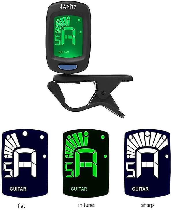 Kompakt Clip-on-stämapparat med LCD-display för Gitarr Ukulele
