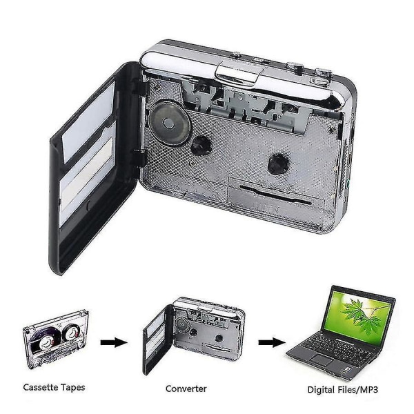 Bärbar kassettspelare konverterar kassetter till mp3