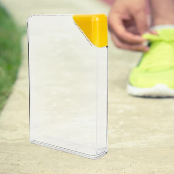 Bärbar smal vattenflaska i plast 450 ml 2-pack läckagesäker platt rektangulär flaska