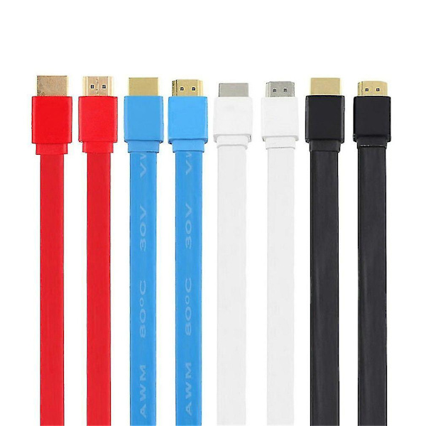 Platt HDMI-kabel för hög hastighet, 3D, DVD, HDTV, 1,5 m