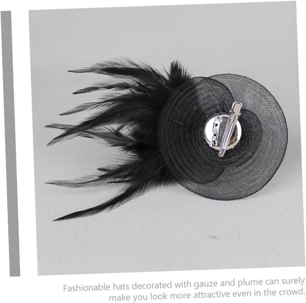 Fjær Hodeplagg for Kvinner Brud Fascinator Hatt Teselskap Hodeplagg Svart Lett Materiale