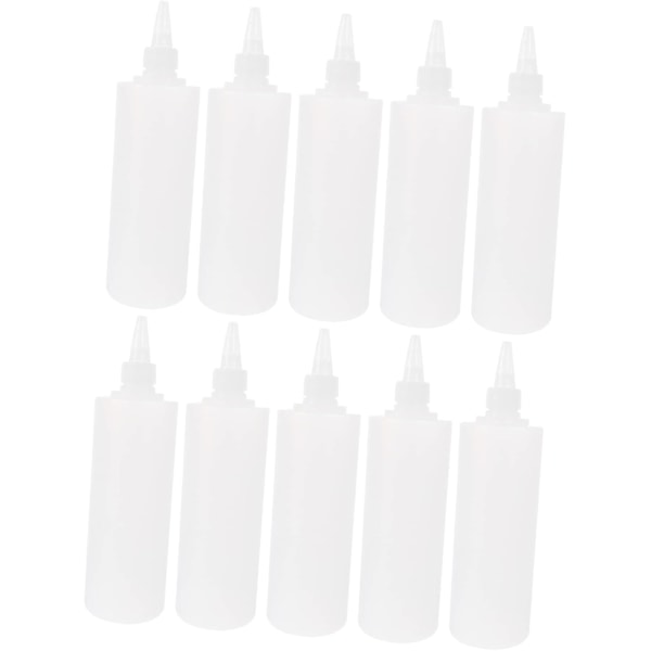 500ml Tätningsflaska Set 10st Pressflaskor Precisionsspets Blandningsfärgflaskor