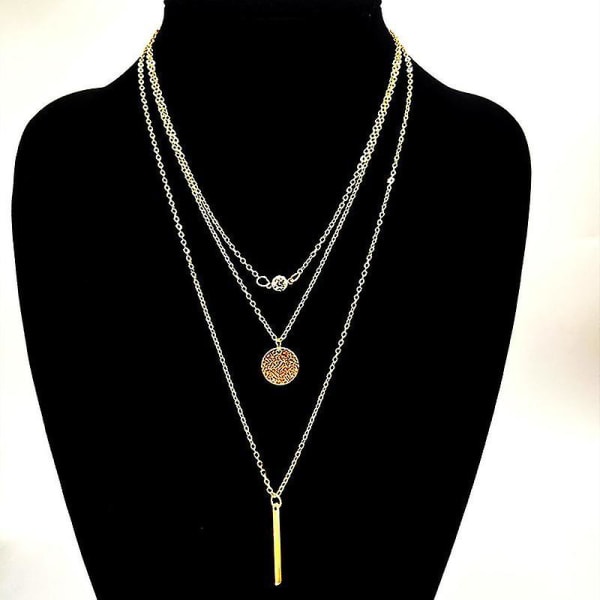 Boho Layered Coin Disc Necklace Necklace Necklace Gold