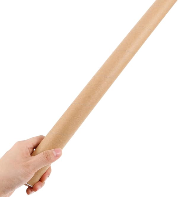 Kraft Poströrslock 3 cm innerdiameter 2 mm tjock 50x10 cm runt pappersaffischrör
