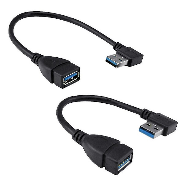 USB 3.0 -tyyppinen 90 asteen kulmassa oleva uros-naaraskäyttöinen jatkokaapeli A