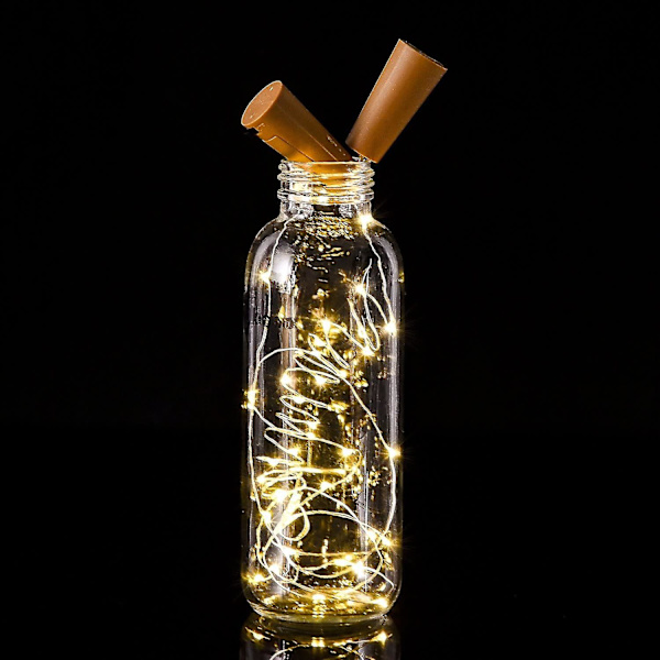 6 Styk Flaskelys Korkform 1 Led Miniature Feelygter Til Fest Fødselsdag Bryllup Hjem Bord Dekoration, Varmt Hvidt